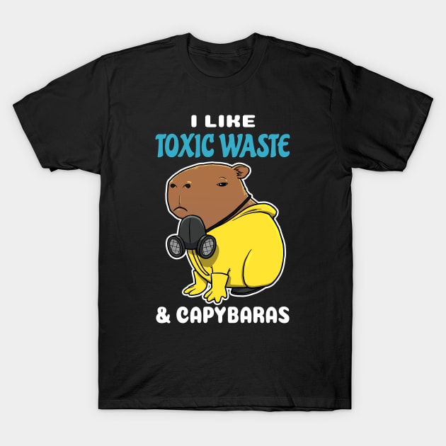 I Like Toxic Waste and Capybaras Cartoon T-Shirt by capydays